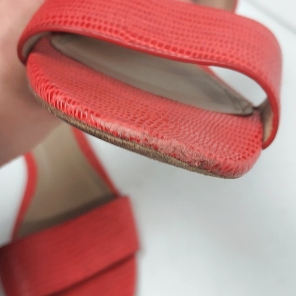 TORY BURCH Savannah Micro Tejus Embossed in Melon Flats Sandals Size 5.5 - Picture 15 of 15